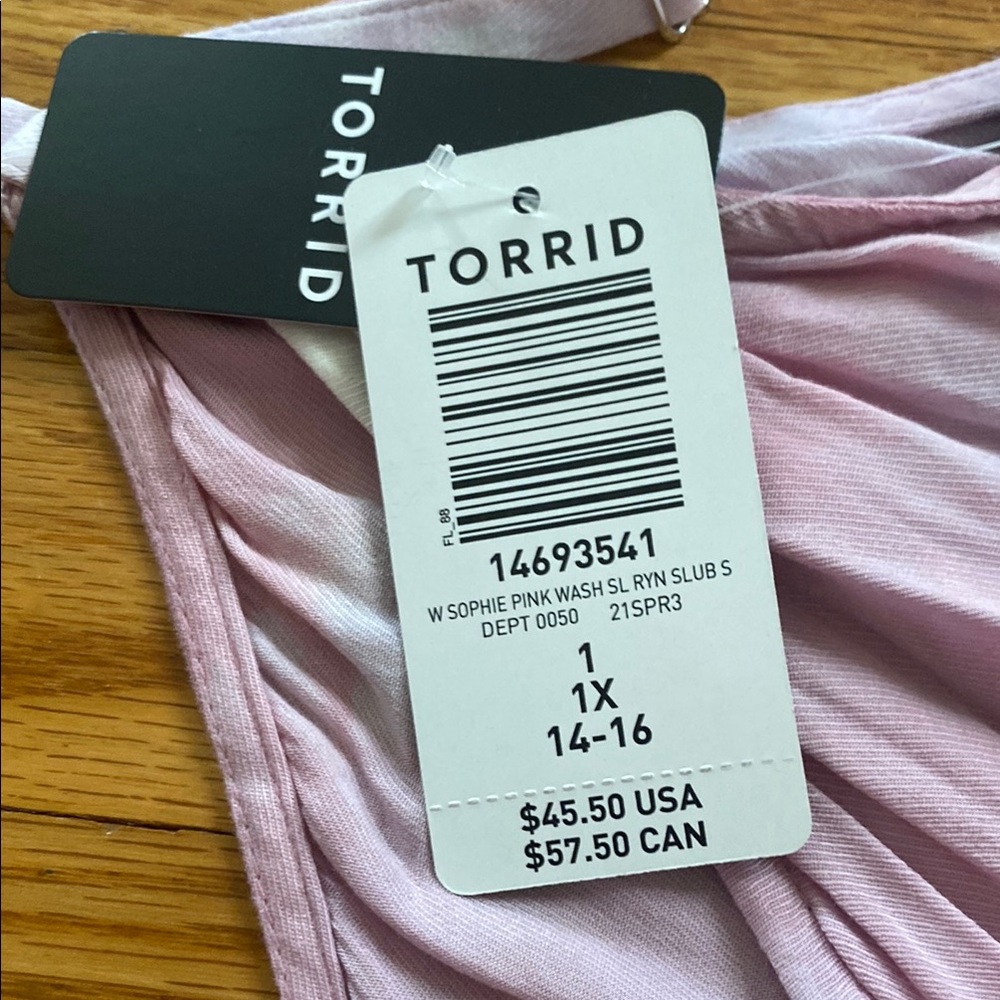 Torrid Pink and White tie dye Camisole tank top women’s sz 1x bew - Picture 11 of 11